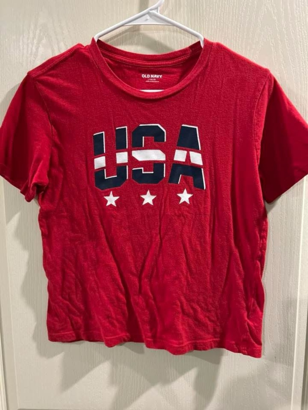 Old Navy Red USA Graphic Tee with Navy & White Accents